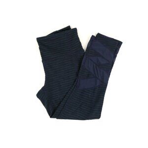 Athleta Navy Blue Textured Striped Tight XS
